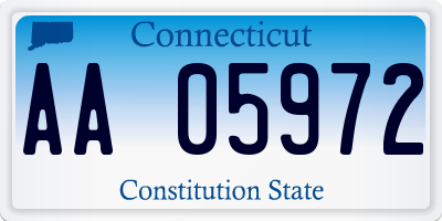 CT license plate AA05972