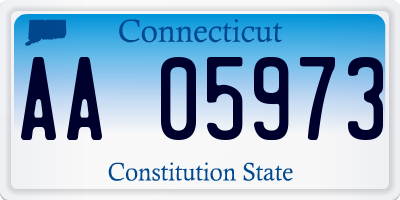 CT license plate AA05973