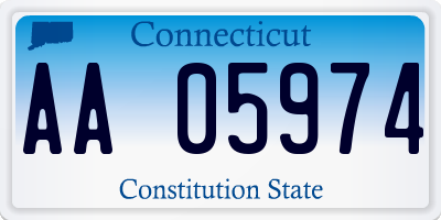 CT license plate AA05974