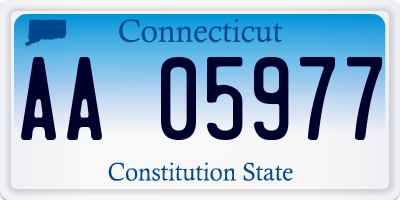 CT license plate AA05977