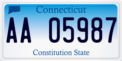CT license plate AA05987