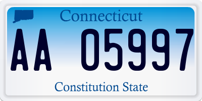 CT license plate AA05997