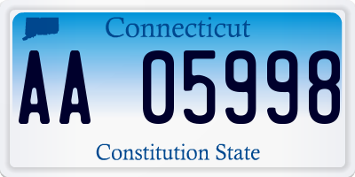 CT license plate AA05998