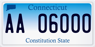 CT license plate AA06000