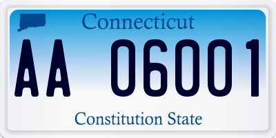 CT license plate AA06001