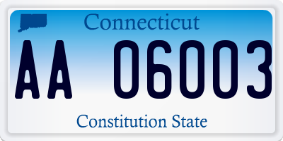 CT license plate AA06003