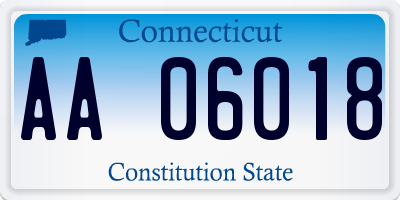 CT license plate AA06018