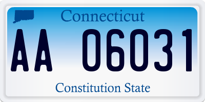 CT license plate AA06031