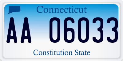 CT license plate AA06033