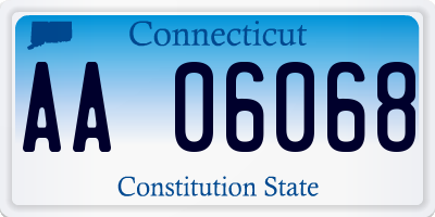 CT license plate AA06068