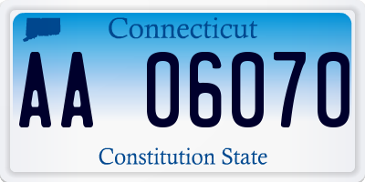 CT license plate AA06070