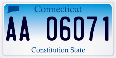 CT license plate AA06071