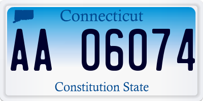 CT license plate AA06074