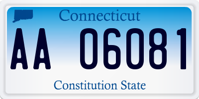 CT license plate AA06081