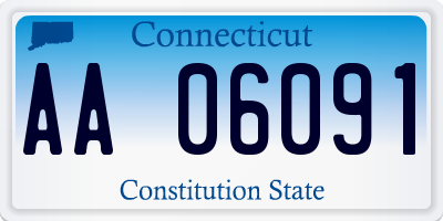 CT license plate AA06091