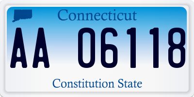 CT license plate AA06118