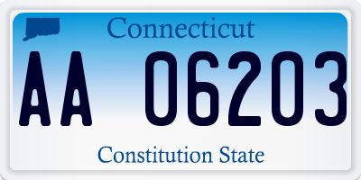 CT license plate AA06203
