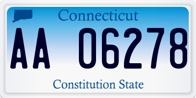 CT license plate AA06278