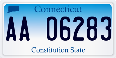 CT license plate AA06283