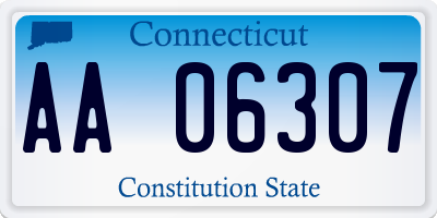 CT license plate AA06307