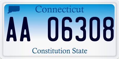 CT license plate AA06308