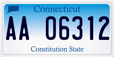 CT license plate AA06312