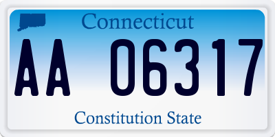 CT license plate AA06317