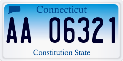 CT license plate AA06321