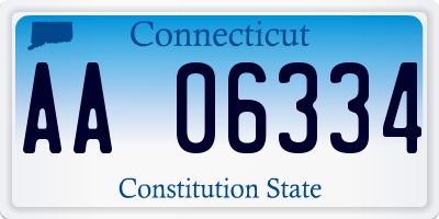 CT license plate AA06334