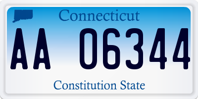 CT license plate AA06344