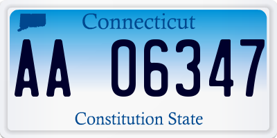 CT license plate AA06347