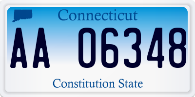 CT license plate AA06348