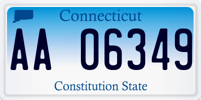 CT license plate AA06349