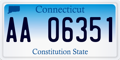 CT license plate AA06351