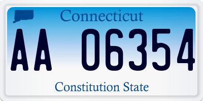 CT license plate AA06354