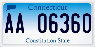 CT license plate AA06360