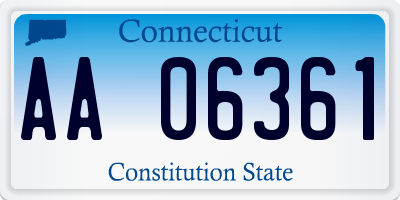 CT license plate AA06361