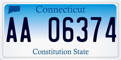 CT license plate AA06374