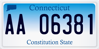 CT license plate AA06381