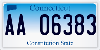 CT license plate AA06383