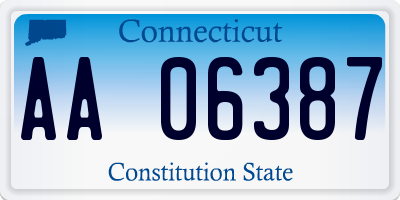 CT license plate AA06387