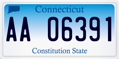 CT license plate AA06391