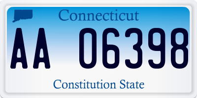 CT license plate AA06398