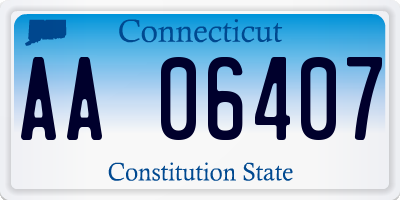 CT license plate AA06407