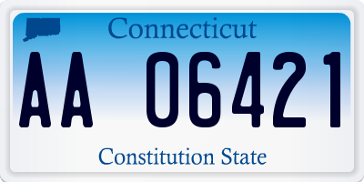 CT license plate AA06421