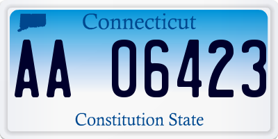 CT license plate AA06423