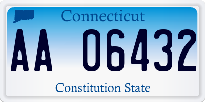 CT license plate AA06432