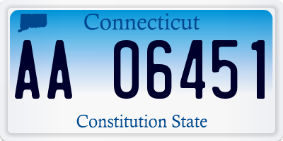 CT license plate AA06451