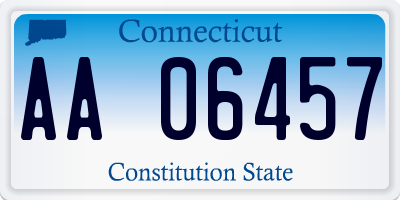 CT license plate AA06457