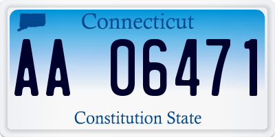 CT license plate AA06471